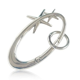YKEBVPW Y2K Carabiner Star Carabiners Cool Clip Shaped Fashion Fun Unique Cute Aesthetic Belt Silver Metal Clip for Keys Stylish Keychain Accessories Matte Chrome Carabiner for Bags Belts