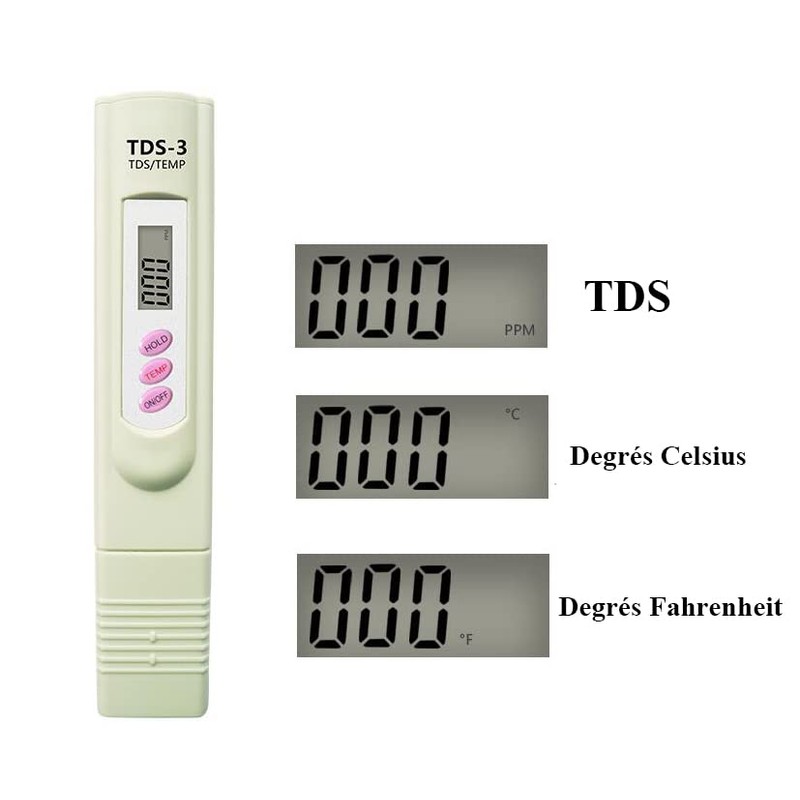 Treki TDS-3 Water Quality LCD Digital Temperature Meter PPM Water