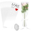 Single Rose Sleeve,Single Bouquet Packaging Bags with 1 Roll White