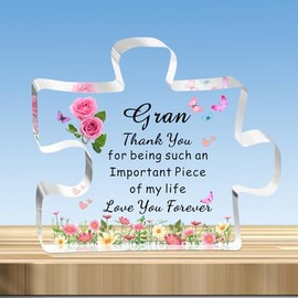JMIMO Gran Gifts Gran Puzzle Gran Birthday Gifts Christmas Mothers Day Presents for Gran from Grandson Granddaughter - Thank You For Being Such An Important Piece Of My Life