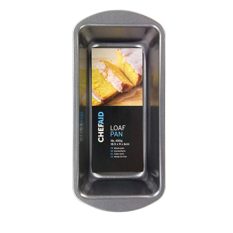 Chef Aid Non-Stick Set of Two, 1lb/454g Loaf Tins, Grey