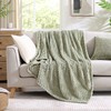 Monbix Sage Green Fleece Throw Blanket for Couch- Room Decor