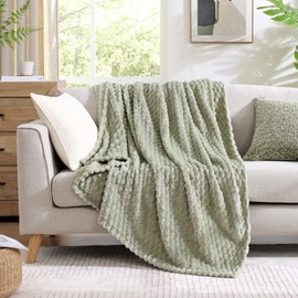 Monbix Sage Green Fleece Throw Blanket for Couch- Room Decor Soft Cozy Blankets for Women,Lightweight Fleece Flannel Bed Blanket Suitable for All Seasons(50"×60",Sage Green)