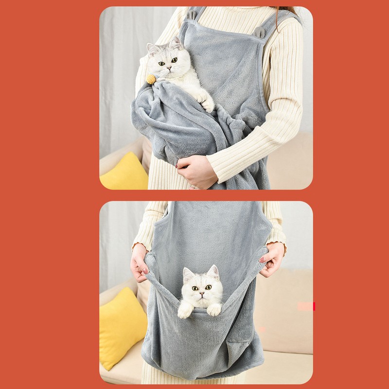 Cat Carrier Apron with Sleeping Pocket Large Space Drawstring Opening