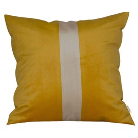 TangDepot Hevey Velvet Decorative Throw Pillow Covers Cushion Covers Pillow Cases with Cream White Striped,Super Soft,Indoor/Outdoor - (18"x18", Gold)