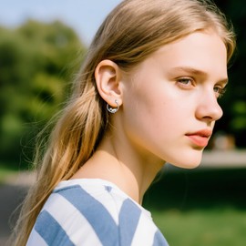 POPLYKE French Bulldog Hoop Earrings 925 Sterling Silver Cute Animal Earrings Dog Jewellery Gifts for Women