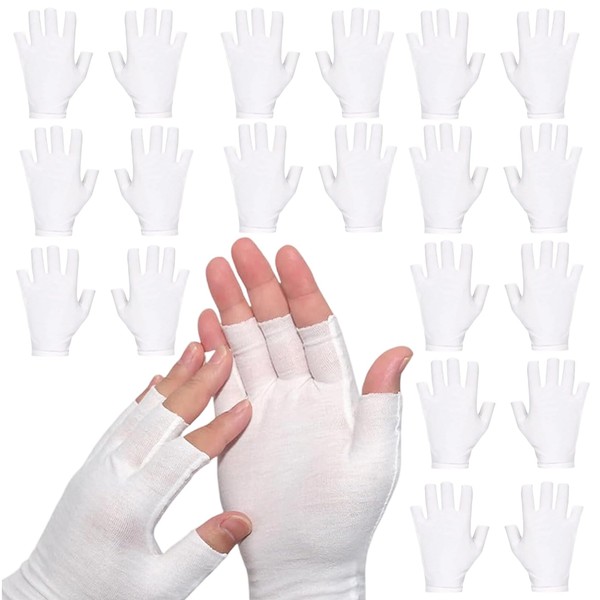 10 Pairs of Fingerless Cotton Gloves for Dry Hands, Cotton