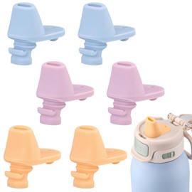 6 pcs Water Bottle Mouthpiece for Ello Pop & Fill Water Bottle，BPA Free Silicone Water Bottle Mouthpiece for 22oz、32oz、40oz Ello Pop & Fill Bottle (7, Pink/Yellow/Blue)