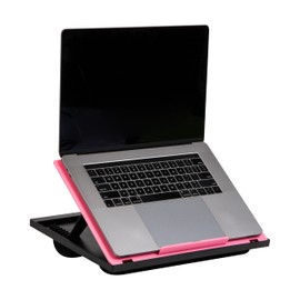 Mind Reader Lap Desk Laptop Stand, Bed Tray, Collapsible, Cushion, Portable, Dorm, Plastic, 14.75" L x 11" W x 7.3" H, Pink
