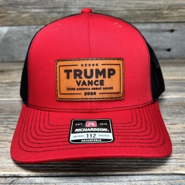 Richardson TRUMP • VANCE  2024 MAKE AMERICA GREAT AGAIN! LEATHER PATCH TRUCKER HAT