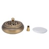 Antique Incense Burner Brass Holder with Lid Fireproof Cotton Interior