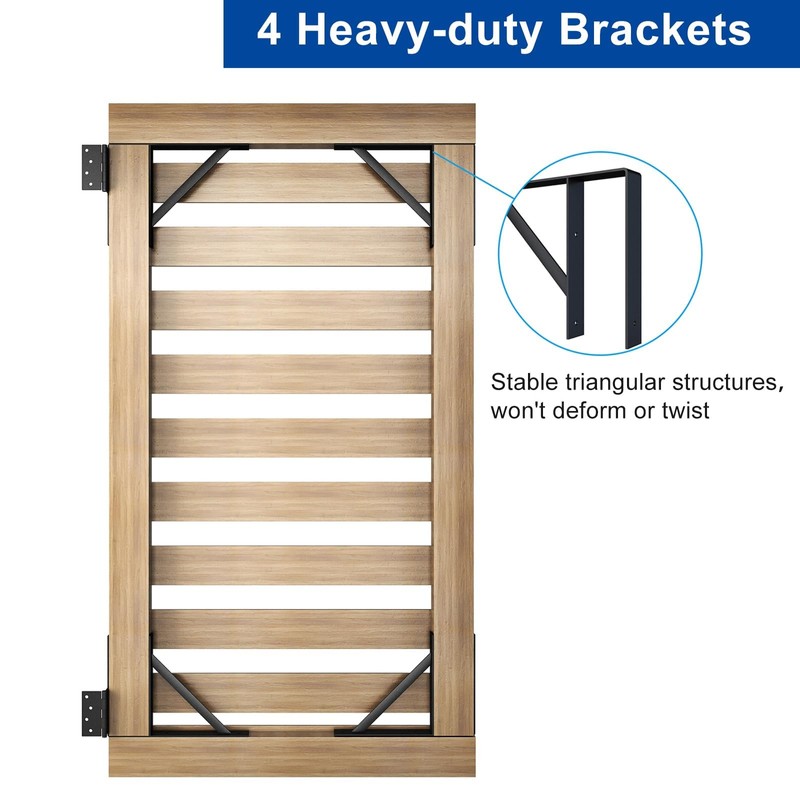 JUBEST Heavy Duty Gate Corner Brace Bracket, Anti Sag Gate