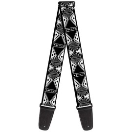 Buckle-Down Guitar Strap - Tribal1 Black/White - 2" Wide - 29-54" Length