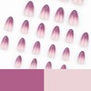 BABALAL Press on Nails Medium Almond Fake Nails Purple Glue