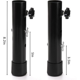 WUWEOT 4 Pack Table Leg Extenders, Adjustable Folding Table Leg Risers, 2 Levels Heights Metal Heavy Duty Metal Table Leg Extensions for Folding Tables Straight/Bent Leg, Rise 3.5" / 5"
