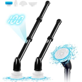 Electric Spin Scrubber, Bathroom Scrubber, Cordless Shower Scrubber with 4 Replaceable Cleaning Brushes for Bathtub,Tile