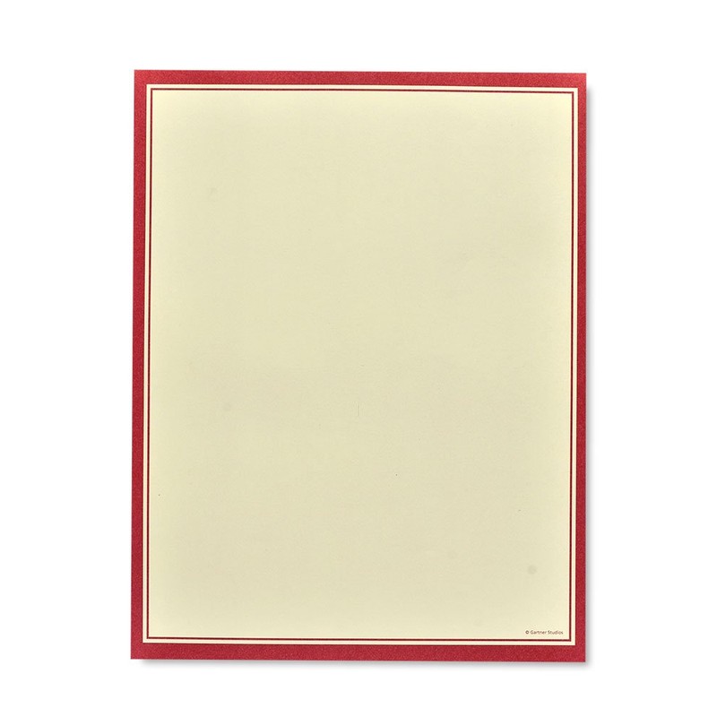 Gartner Studios Papel de papelería con borde rojo, 100 unidades,