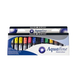 Aquafine Daler Rowney Watercolour Introduction Set-12 x 8 mL Tubes, Assorted