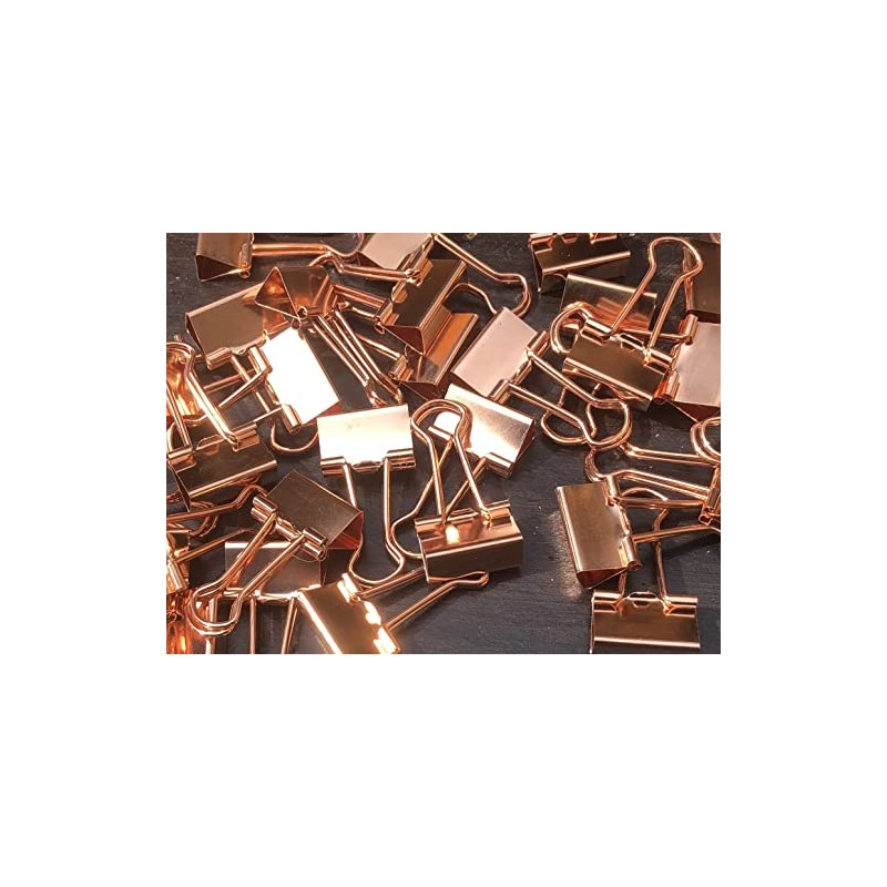 15mm Rose Gold Metal Binder Foldback Clips Bulldog/Paper Clips/Binder Clips
