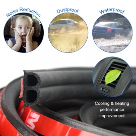 mingo-tech For Jeep B-Type Car Door Acoustic Protection Seal Rubber Edge Strip Protector