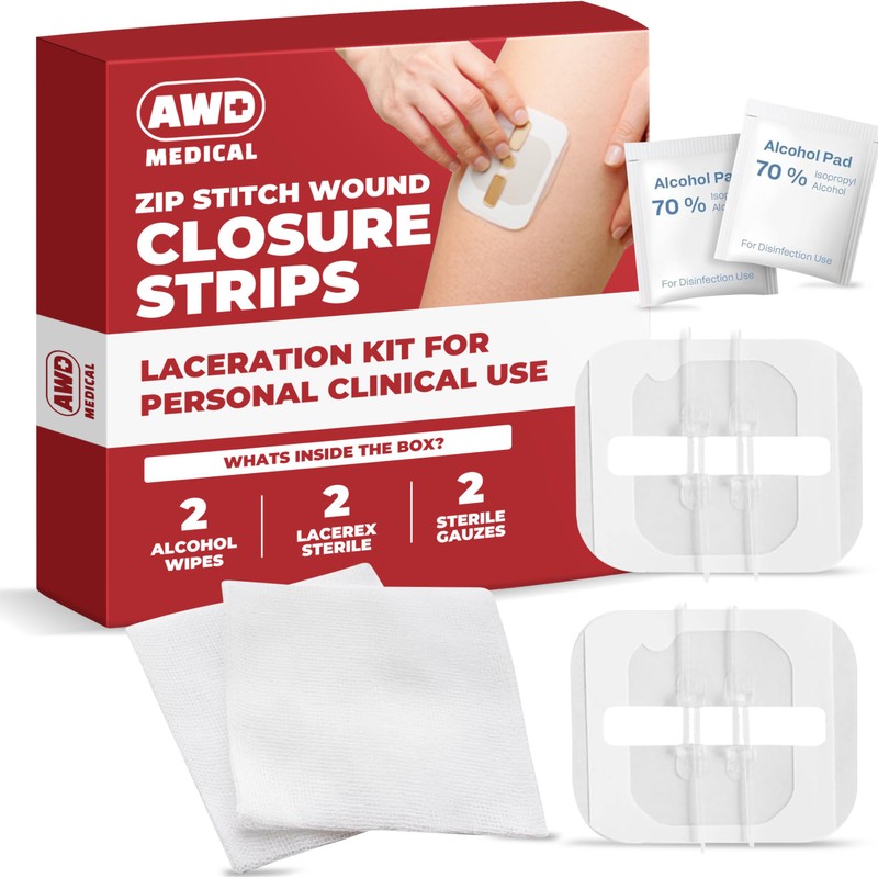 AWD Zip Stitch Wound Closure Strips - 2 Zipstitch Devices,