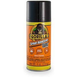 Gorilla Heavy Duty Spray Adhesive, Multipurpose and Repositionable, 4 ounce, Clear - Set of 4