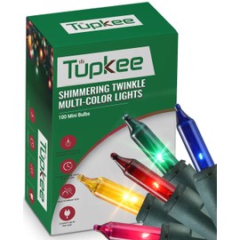 Christmas Random Shimmering Twinkle Lights - 12 of 100 Lights Twinkle, Indoor Outdoor, 20.5 Feet Light String, 100 Multi-Color Bulbs - Christmas Tree Holiday Decor Sparkling Twinkling Christmas Lights