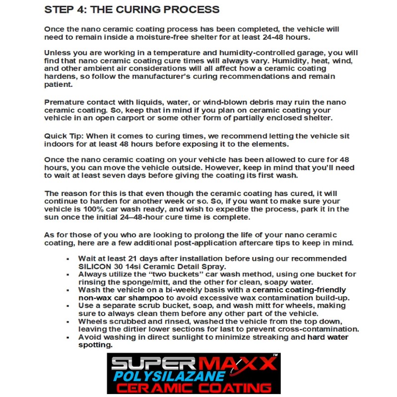 SUPERMAXX CERAMIC CAR COATING 1oz/30ml POLYSILAZANE "SCRATCH RESISTANT" TRICURE TECHNOLOGY
