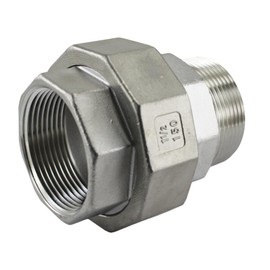 Duda Energy Union 1-1/2" Male x Female NPT Ports Stainless Steel Pipe Fitting, 2 Pack