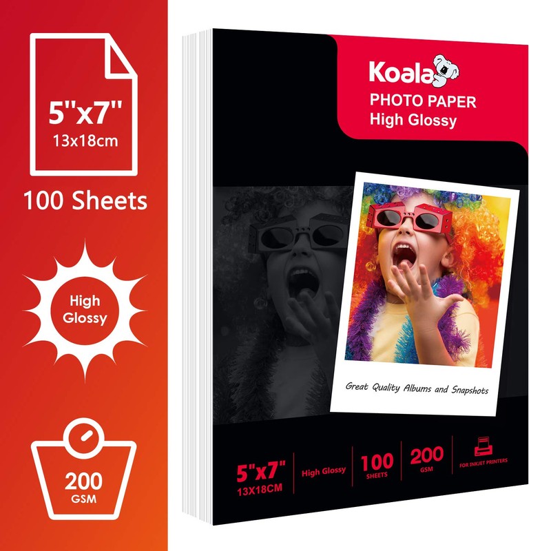 KOALA Inkjet Photo Paper 7x5 '' 13x18 cm Glossy 100
