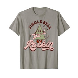Jingle Bell Rock Rockin' Christmas Tree Retro Music Gifts T-Shirt