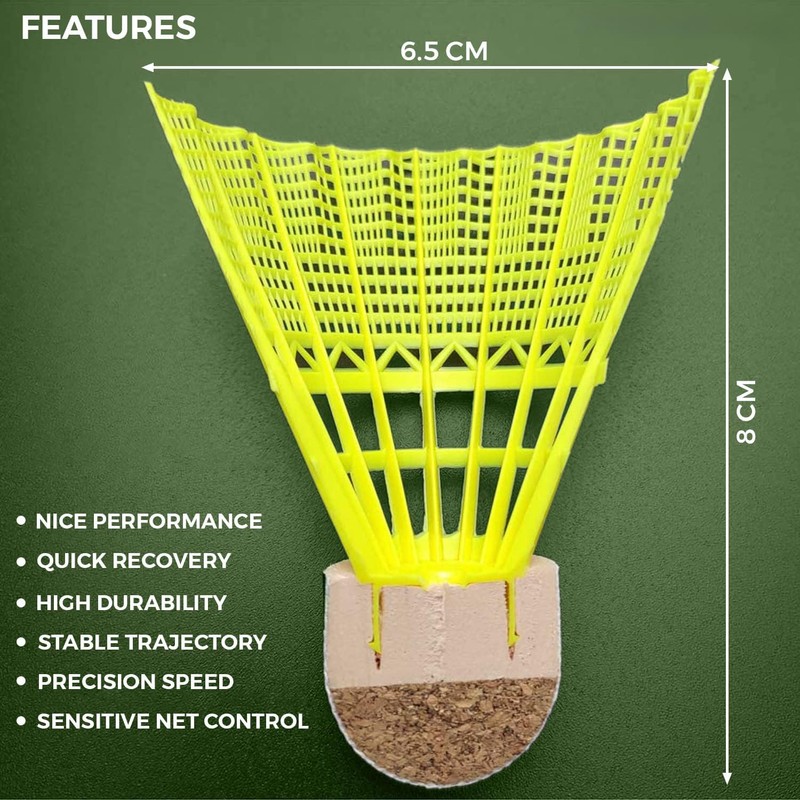 Badminton Birdies,Nylon Badminton Shuttlecocks with Stability Durability for Batting Practice