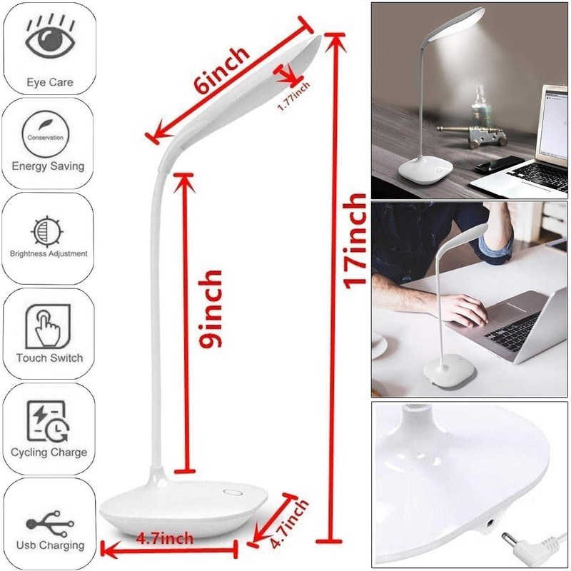 True Face Desk Lamp USB Portable Reading Light Table Lamp