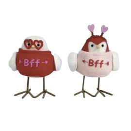 Target Valentine 'BFF' Fabric Birds Target Spritz Set of 2 Mini New 2022