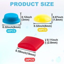 STSTR 104PCS Bump Dots for Visually Impaired, Multiple Colors Sizes Shapes Low Vision Aids Tactile Stickers Braille Aids for Blind, Low Vision, Elderly (Yellow, Blue, Red)