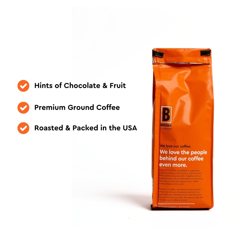 BIGGBY French Roast Ground Coffee, 12 oz Vacuum Sealed Bag,