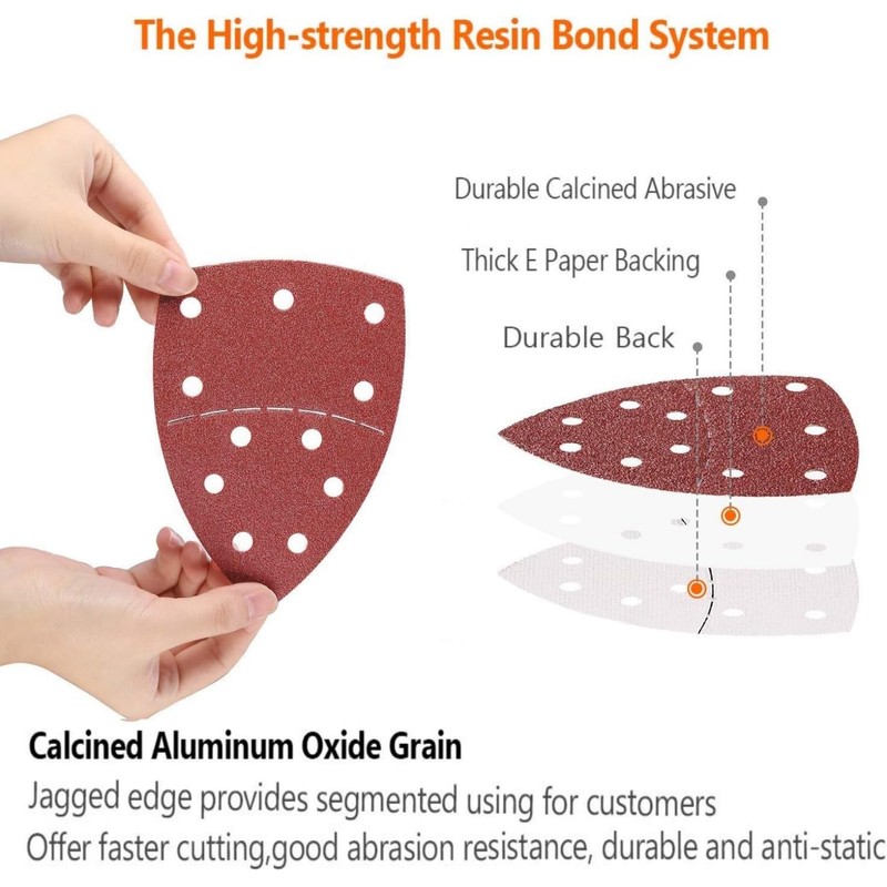 Mouse Sander Pads 11 Hole 60 Pcs Sanding Pads Hook