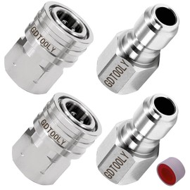 Pressure Washer Quick Connect Kit, 3/8 Inch Stainless Steel Pressure Washer Fittings, 4 Pieces Adapter Set for Power Washer