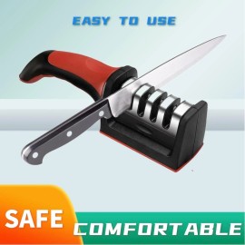 SIGNI 3-Stage Portable Knife Sharpener, Anti-Slip Blade Sharpener & Polisher
