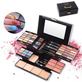 FantasyDay 54 Colours All in one Makeup Gift Set Holiday Birthday Beauty Cosmetic Essential Starter Bundle Include 39 Eyeshadow Palette, 6 Blush, 6 Sponge Stick, 4 Compact Powder, 3 Lipstick, Eyeliner