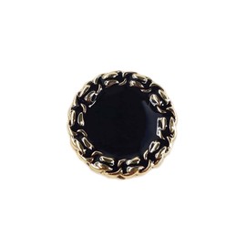 Craftisum Classic Golden Metal Base Black Enamel Sewing Shank Buttons