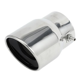 INFINAUTO Roll Edge Exhaust Tip Rear 2.8" Inlet 3.5" Outlet 4.8" Length for Car Tailpipe Stainless Steel Silver Tone Bolt on