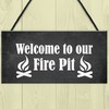 RED OCEAN Fire Pit Garden Hanging Sign Novelty BBQ Garden