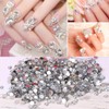 JOCXZI 2150 Pcs Rhinestones-Transparent Round Crystal Rhinestones for DIY Nails