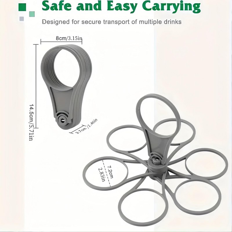 6 Cups Portable & Foldable Cup Carrier Holder with Handle,Super