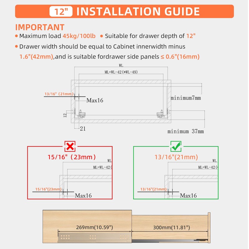 SIGOEI 10 12 14 16 18 20 22 24 Inch