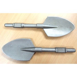 Lot of (2) Spade Shovel Head Bit Demolition Jack Hammer attachment 1-1/8" Hex Shank