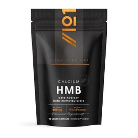 HMB 1300mg with BioPerine® – High Strength Calcium HMB Beta-Hydroxy Beta-Methylbutyrate Supplement – 90 Vegan Capsules – Resealable and Recyclable Pouch – by Alpha01