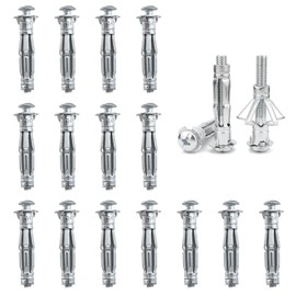 DAIRYCOF Pack of 20 Cavity Dowels, Galvanised Metal, Hollow Wall Dowels, M6 x 52 mm, Expansion Nuts, Hollow Wall Dowels, Thin Fixings for Fixings in Plasterboard (20, M6 x 52 mm)