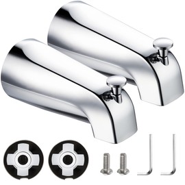 Enhon Slip On Diverter Tub Spout Compatible with Kohler GP85556, Bathroom Shower Bathtub Faucet Spout Replacement Fits 1/2'' Copper Water Tube, 5/32'' Hex Wrench Included (Chrome Color,2 Pack)